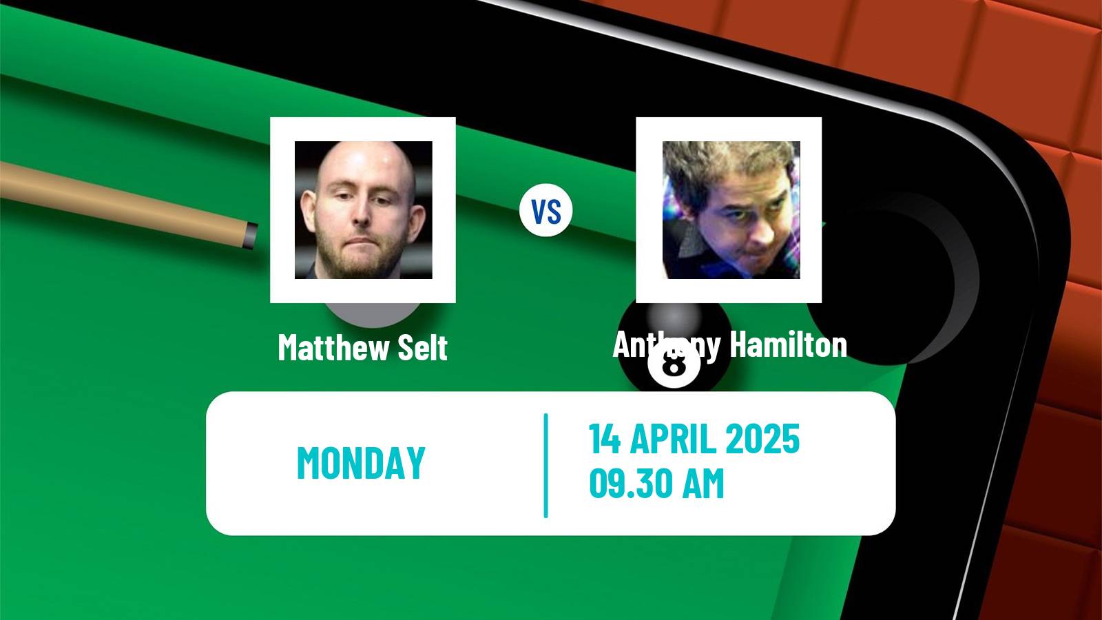 Snooker World Championship Matthew Selt - Anthony Hamilton
