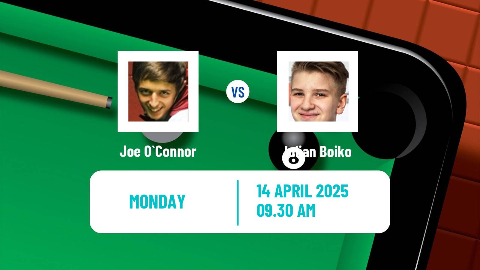 Snooker World Championship Joe O`Connor - Iulian Boiko