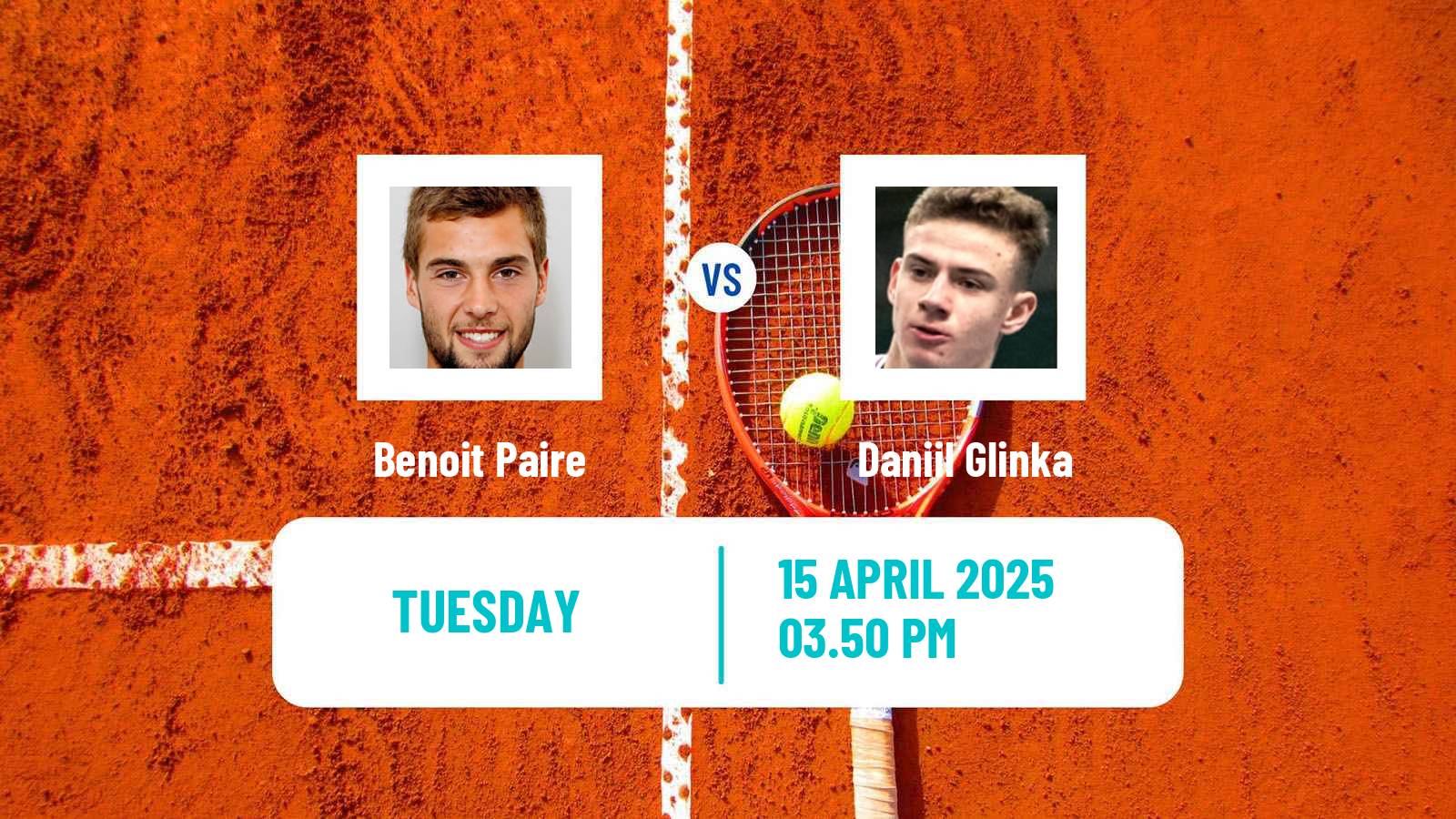 Tennis Abidjan Challenger Men Benoit Paire - Daniil Glinka
