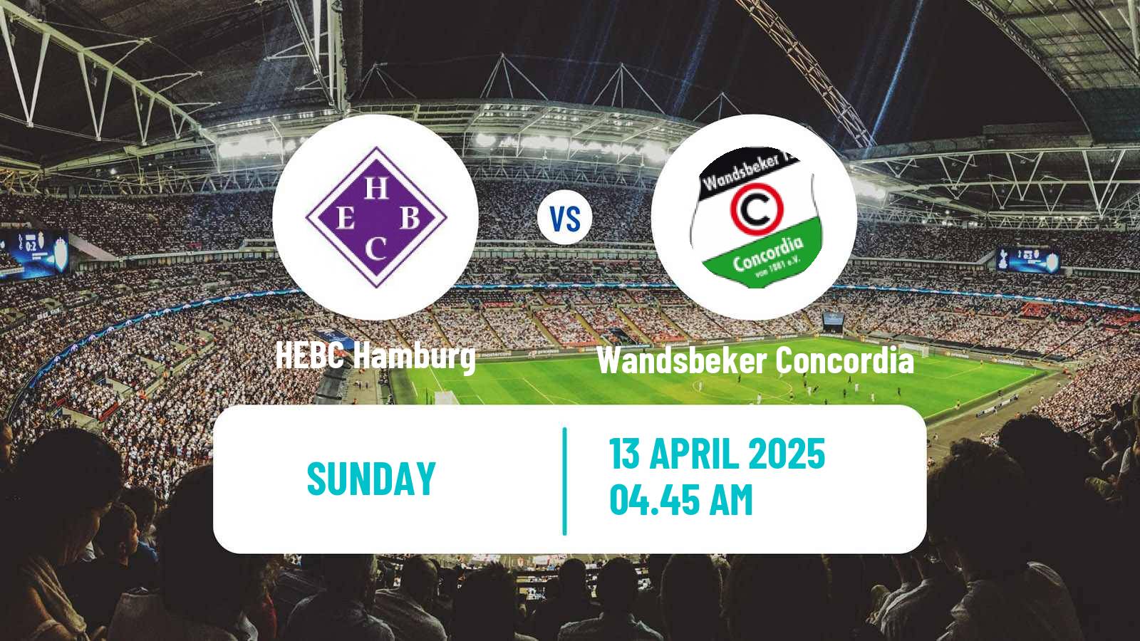 Soccer German Oberliga Hamburg HEBC Hamburg - Wandsbeker Concordia