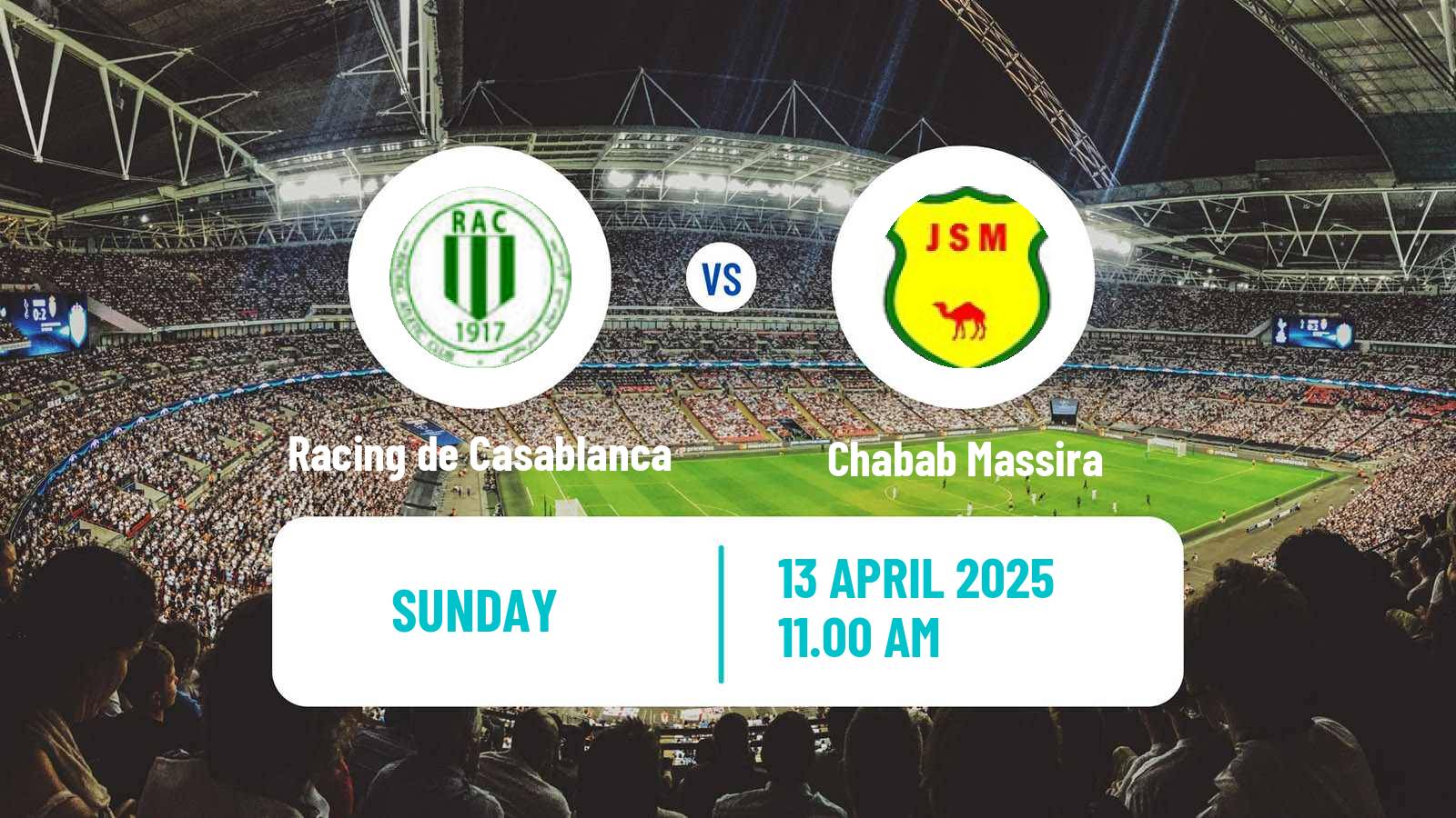 Soccer Moroccan Botola 2 Racing de Casablanca - Chabab Massira