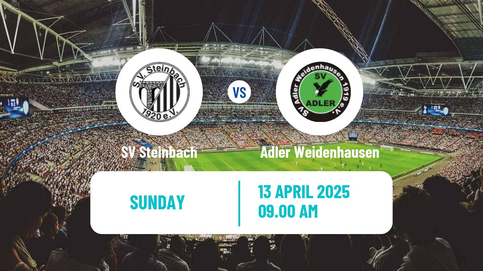 Soccer German Oberliga Hessen SV Steinbach - Adler Weidenhausen