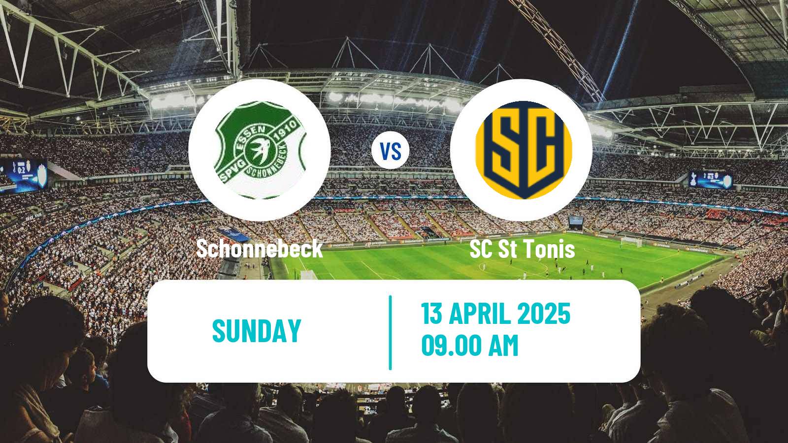 Soccer German Oberliga Niederrhein Schonnebeck - St Tonis