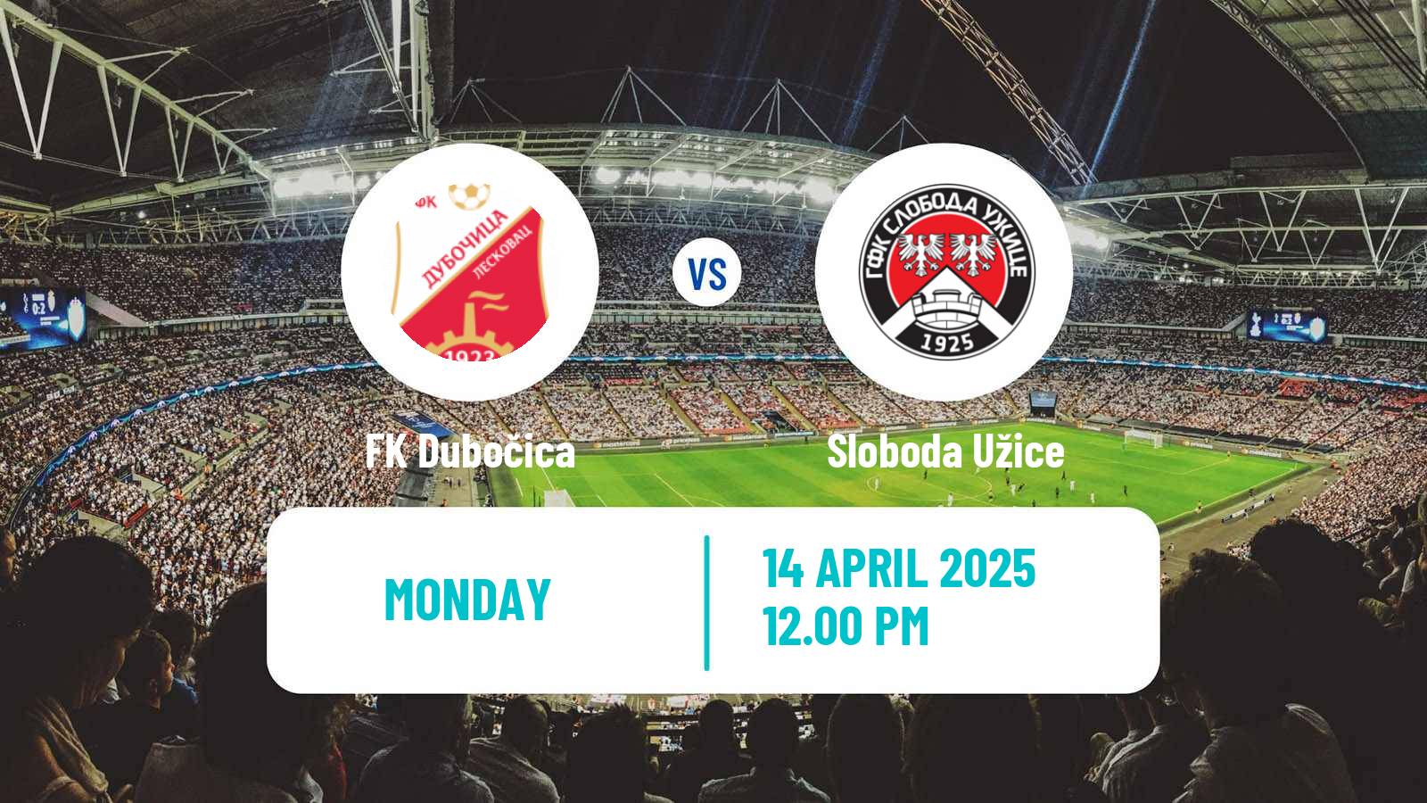 Soccer Serbian Prva Liga Dubočica - Sloboda Užice