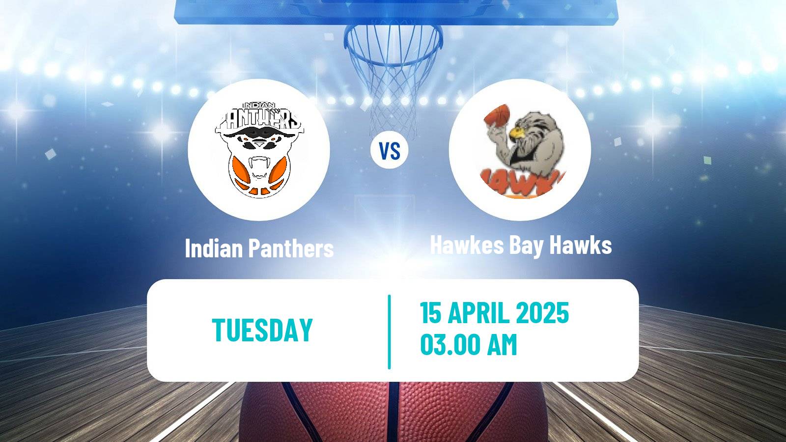 Basketball New Zealand NBL Indian Panthers - Hawkes Bay Hawks