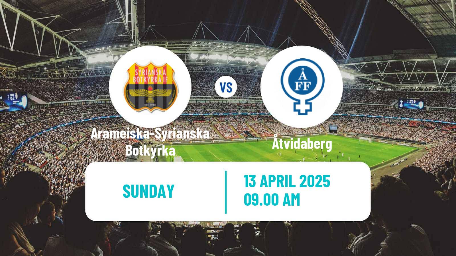 Soccer Swedish Division 2 - Södra Svealand Arameiska-Syrianska Botkyrka - Åtvidaberg