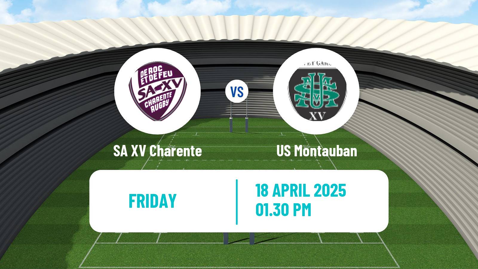 Rugby union French Pro D2 SA XV Charente - Montauban