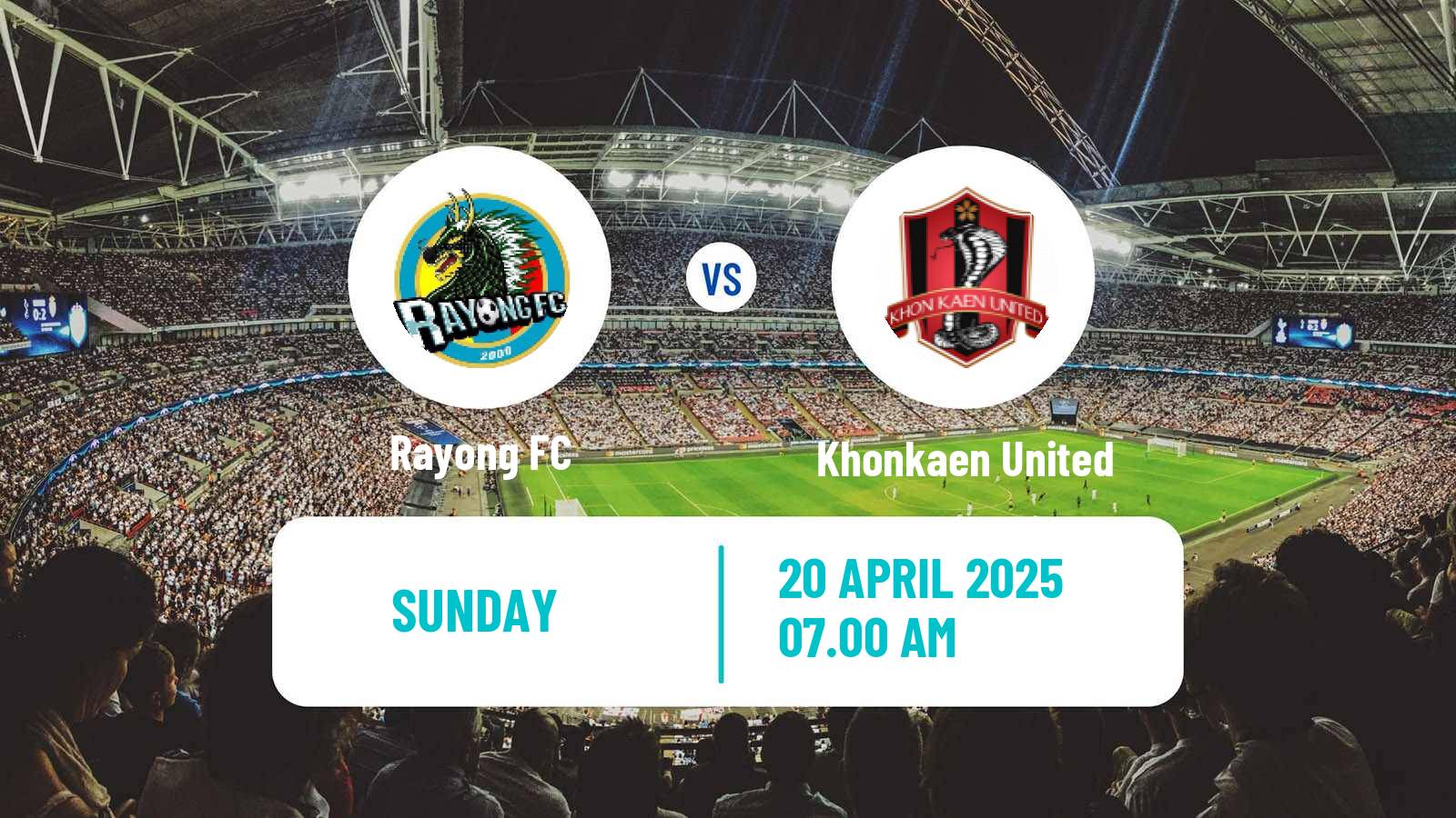 Soccer Thai League 1 Rayong FC - Khonkaen United