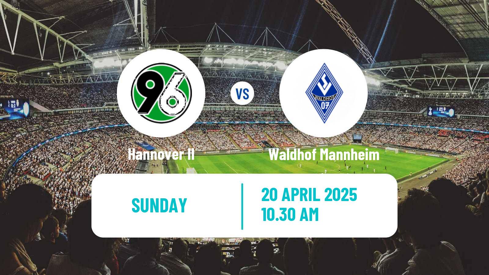 Soccer German 3 Bundesliga Hannover II - Waldhof Mannheim