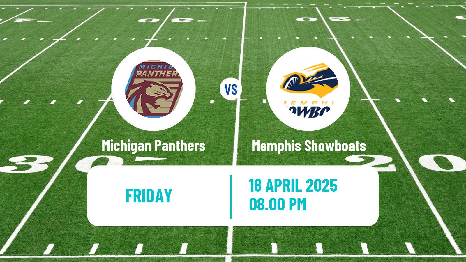 American football UFL Michigan Panthers - Memphis Showboats