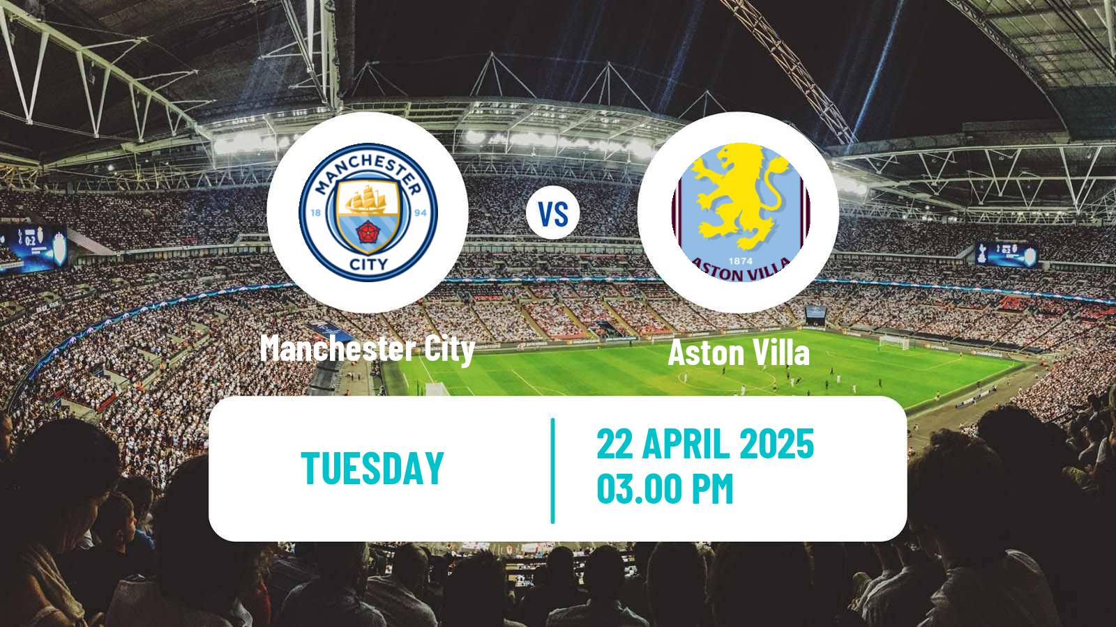 Soccer English Premier League Manchester City - Aston Villa