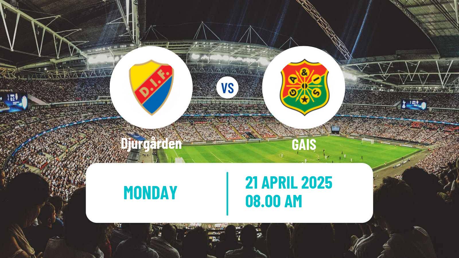 Soccer Swedish Allsvenskan Djurgården - GAIS