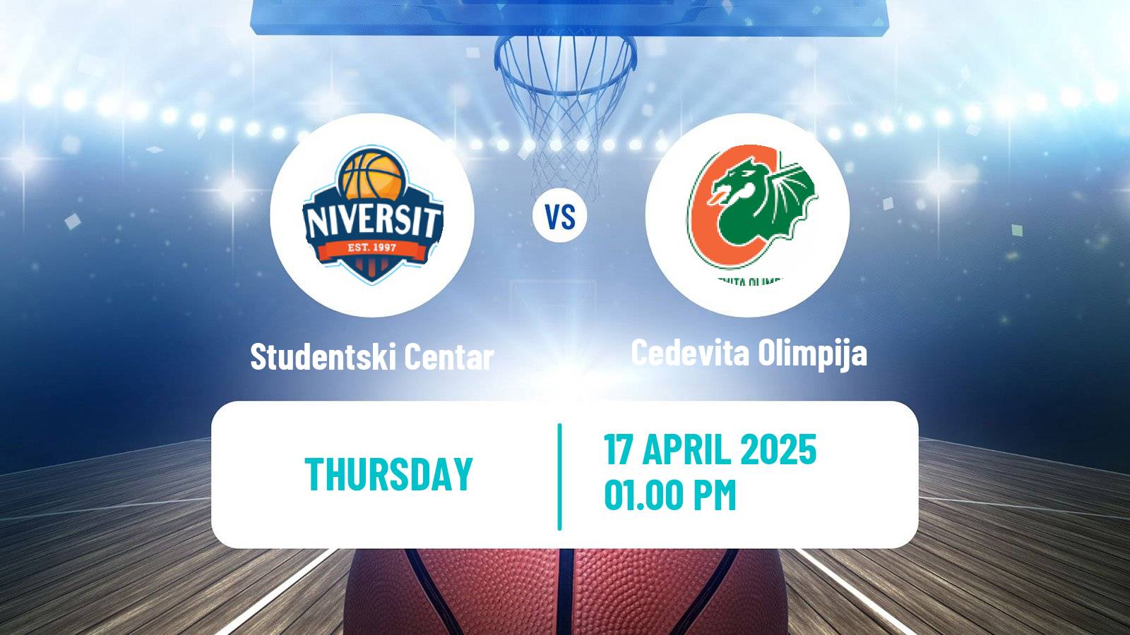 Basketball Adriatic League Studentski Centar - Cedevita Olimpija