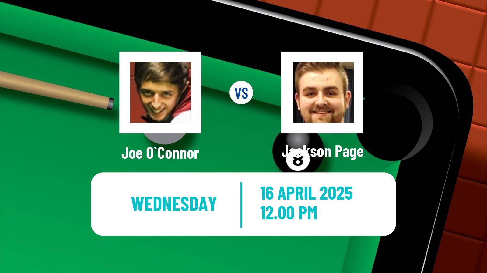 Snooker World Championship Joe O`Connor - Jackson Page