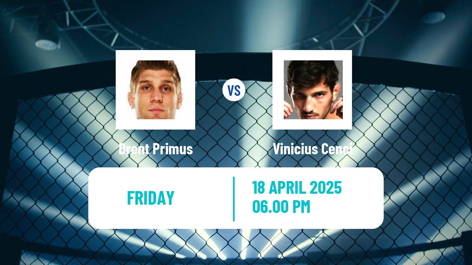 MMA Lightweight Pfl Tournament Men Brent Primus - Vinicius Cenci