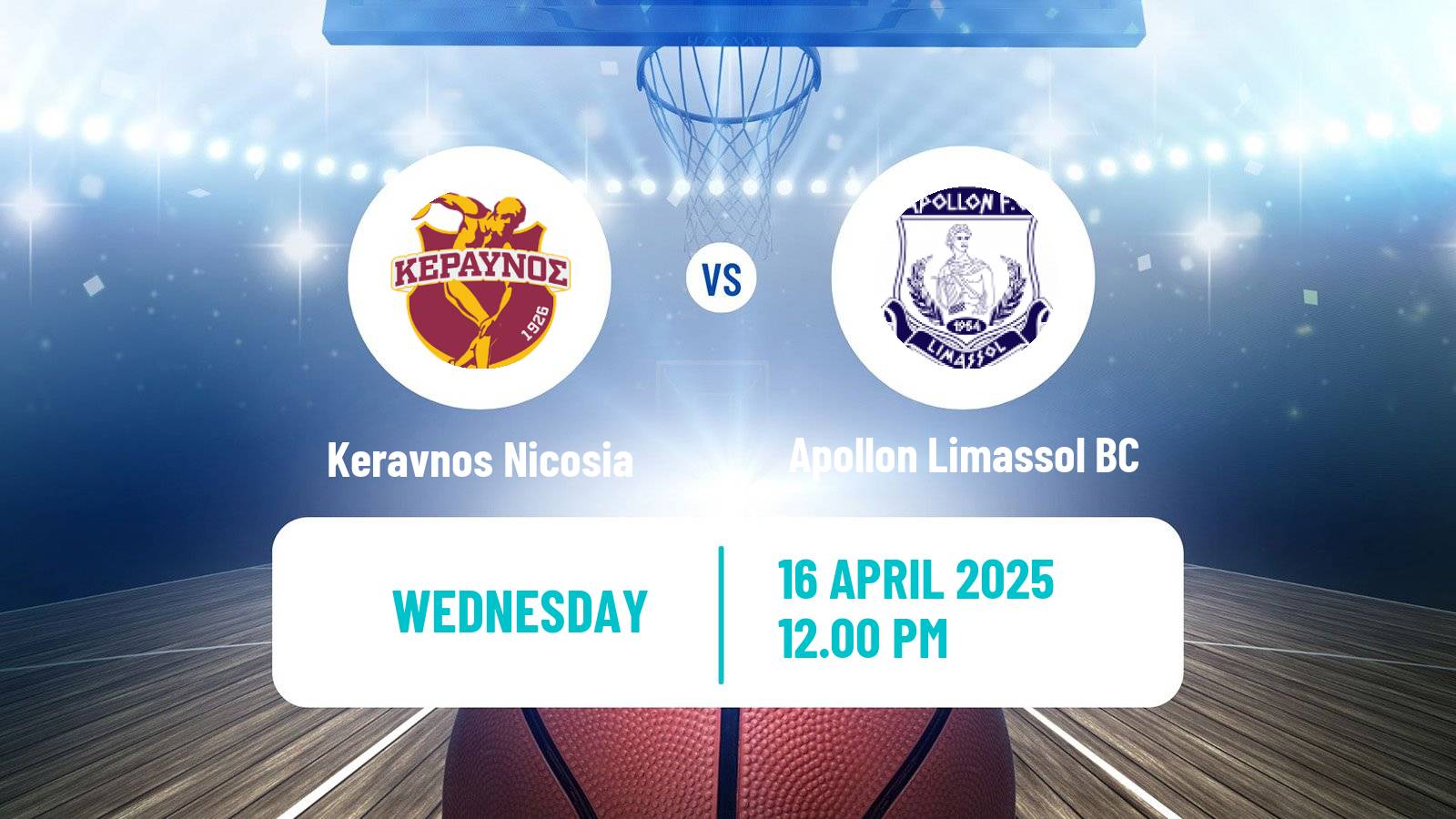 Basketball Cypriot Division A Basketball Keravnos Nicosia - Apollon Limassol BC