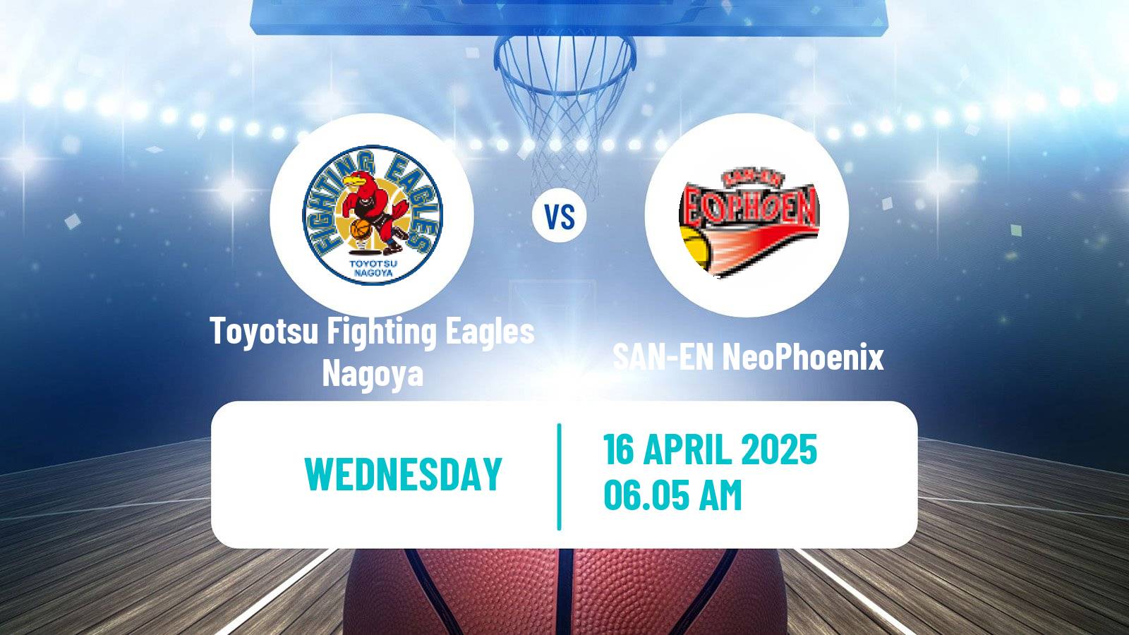 Basketball BJ League Toyotsu Fighting Eagles Nagoya - SAN-EN NeoPhoenix