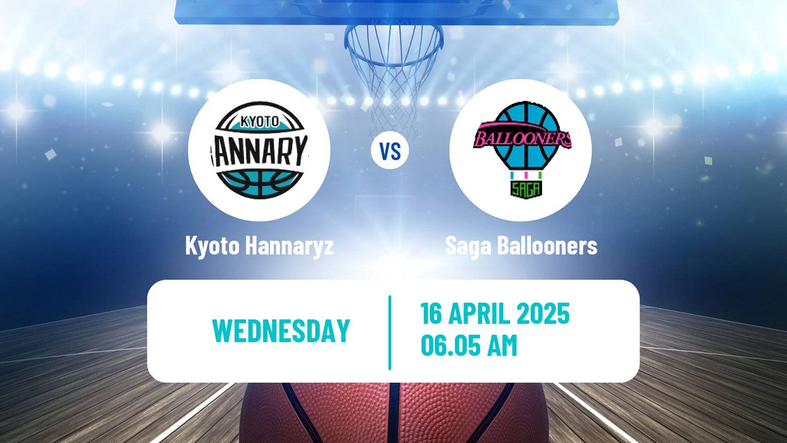 Basketball BJ League Kyoto Hannaryz - Saga Ballooners