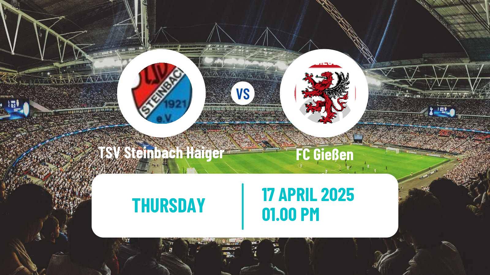 Soccer German Regionalliga Sudwest TSV Steinbach Haiger - Gießen