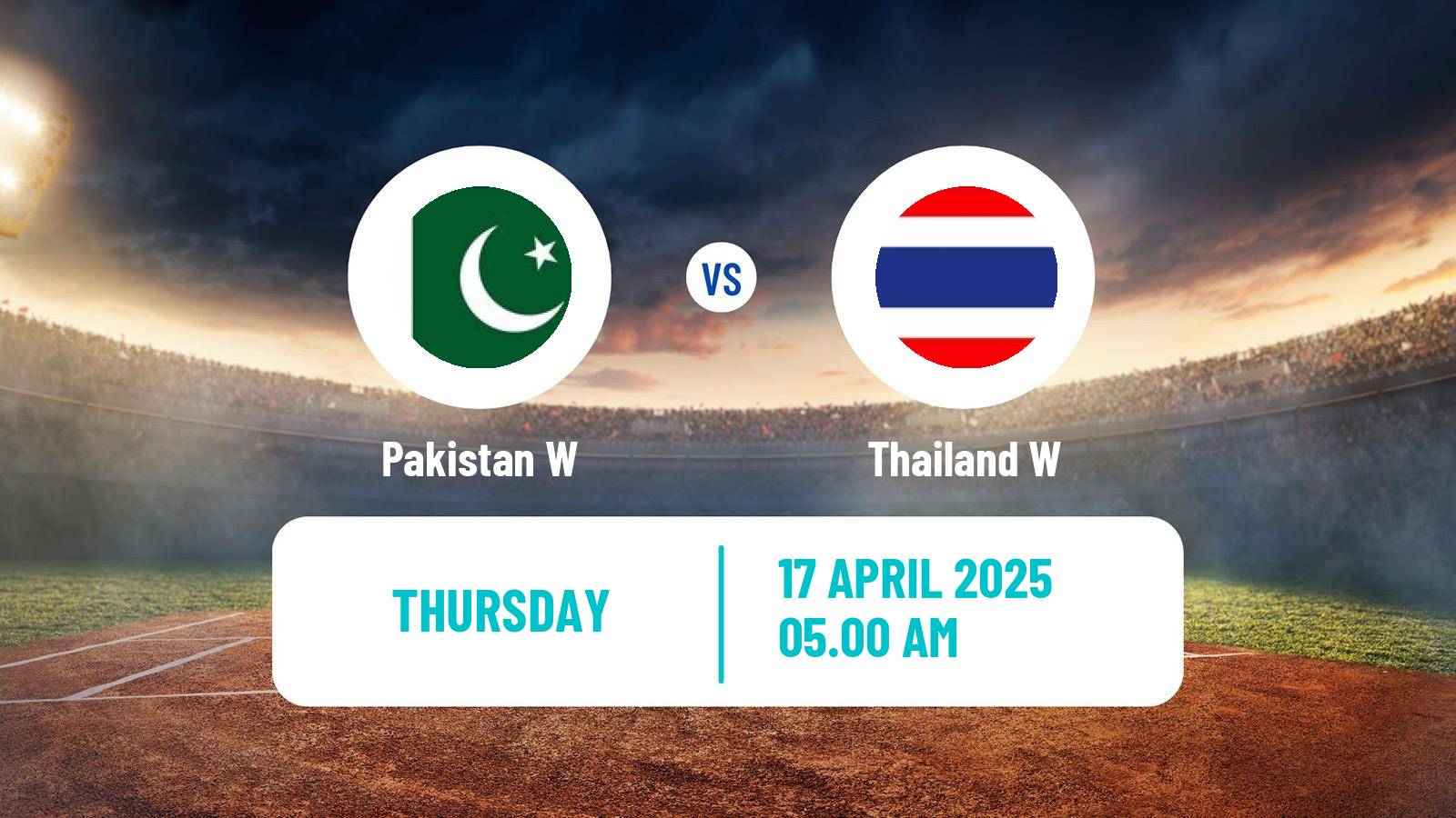 Cricket ICC World Cup Women Pakistan W - Thailand W