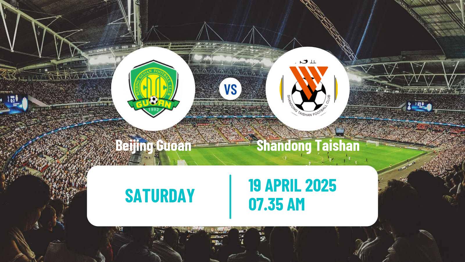 Soccer Chinese Super League Beijing Guoan - Shandong Taishan