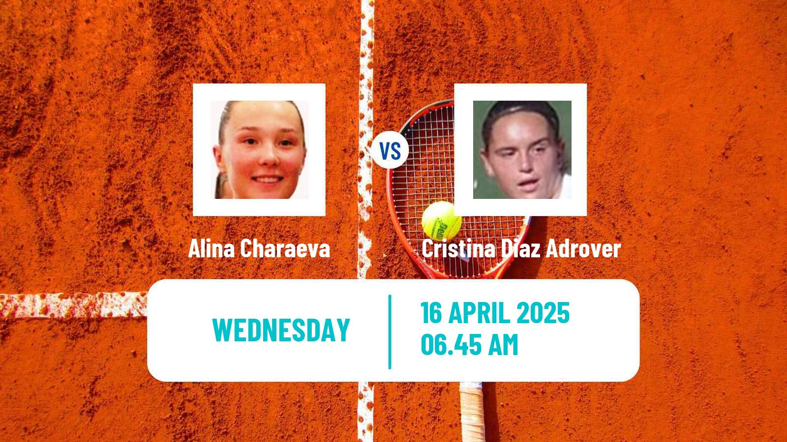 Tennis ITF W100 Madrid Women Alina Charaeva - Cristina Diaz Adrover