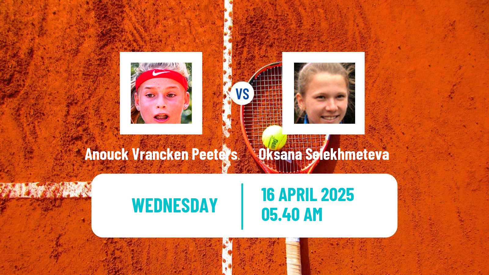 Tennis ITF W100 Madrid Women Anouck Vrancken Peeters - Oksana Selekhmeteva