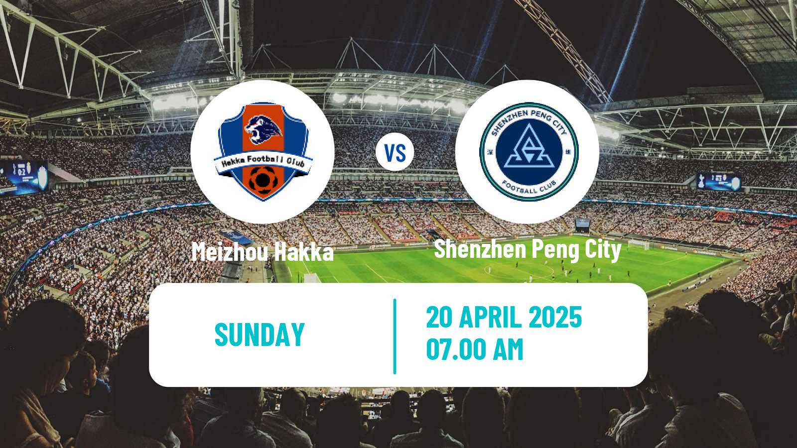 Soccer Chinese Super League Meizhou Hakka - Shenzhen Peng City