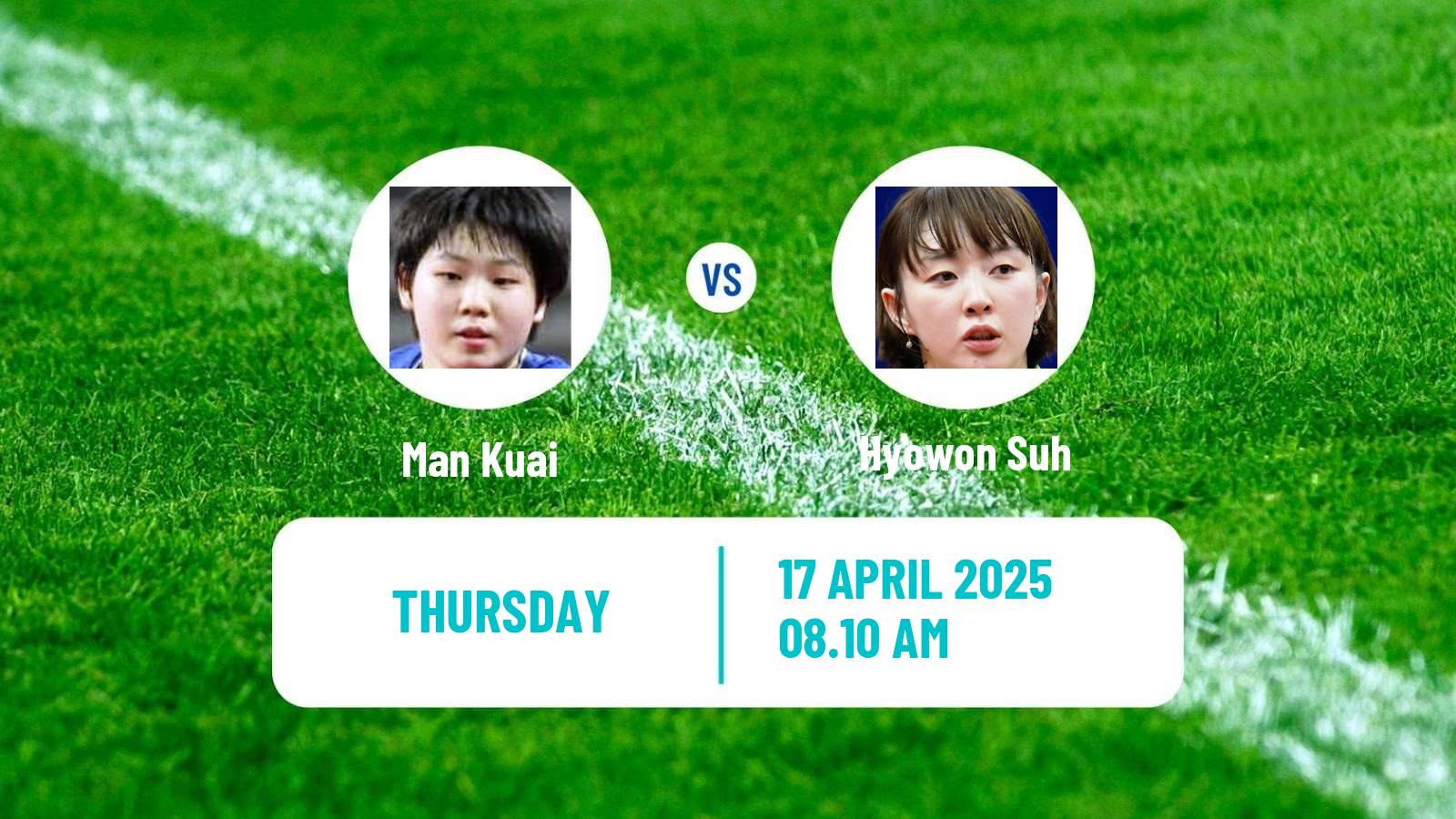 Table tennis World Cup Women Man Kuai - Hyowon Suh