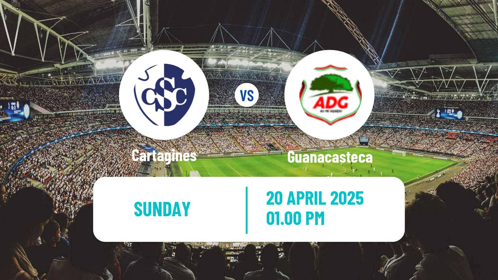 Soccer Costa Rican Primera Division Cartagines - Guanacasteca