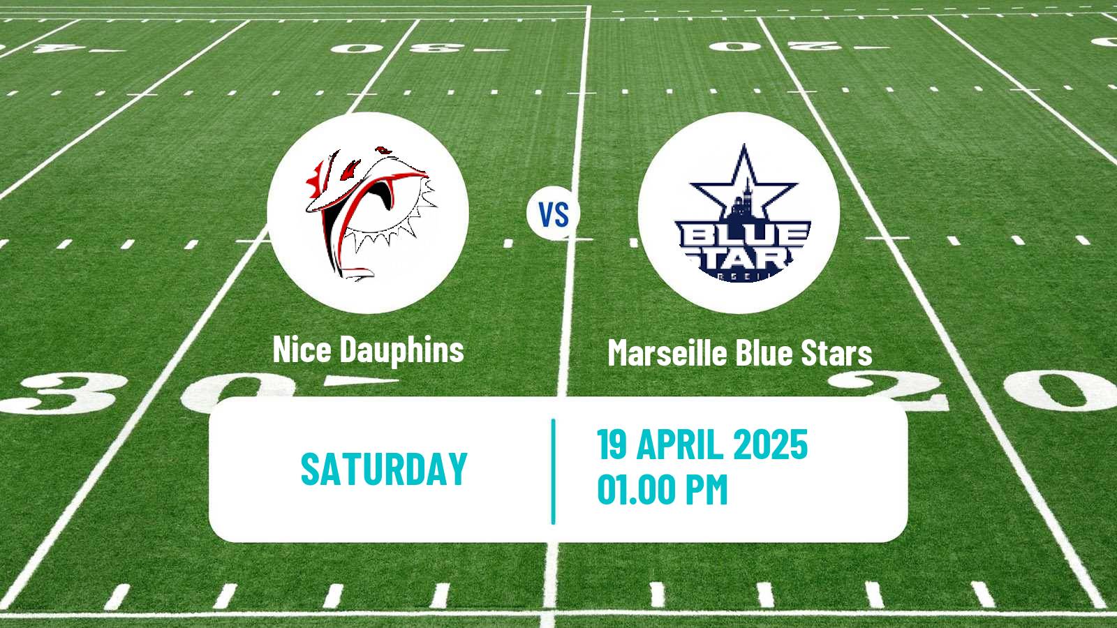 American football French Championnat Elite American Football Nice Dauphins - Marseille Blue Stars