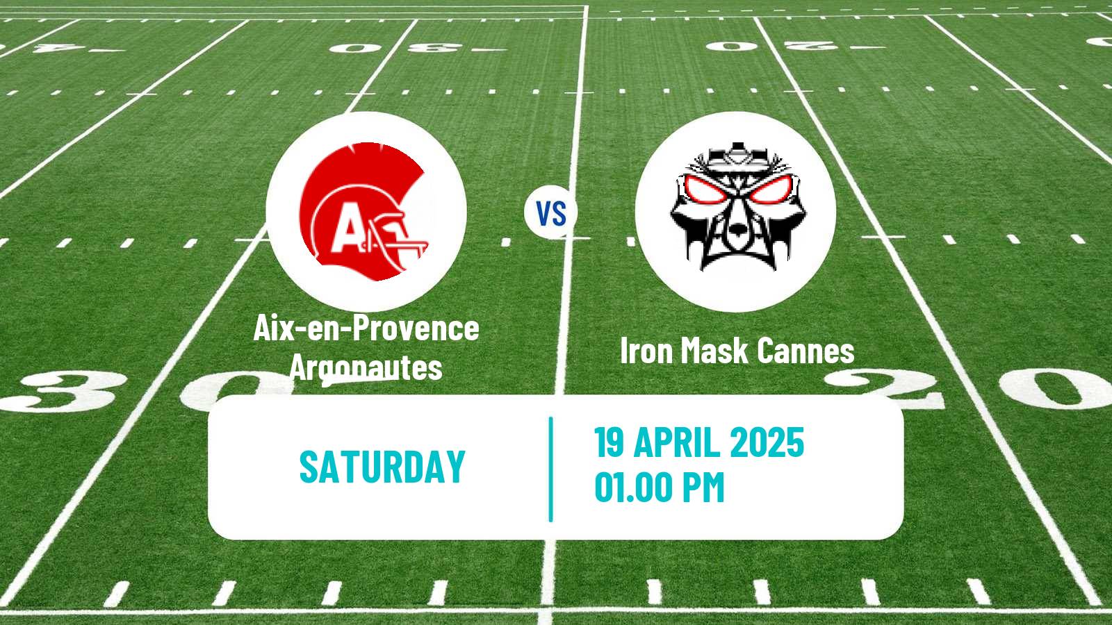 American football French Championnat Elite American Football Aix-en-Provence Argonautes - Iron Mask Cannes