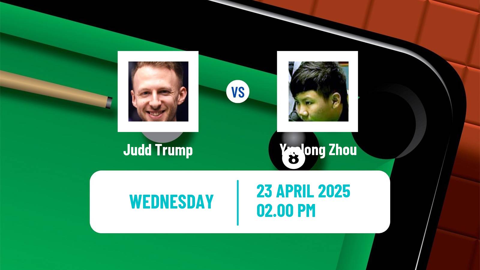 Snooker World Championship Judd Trump - Yuelong Zhou