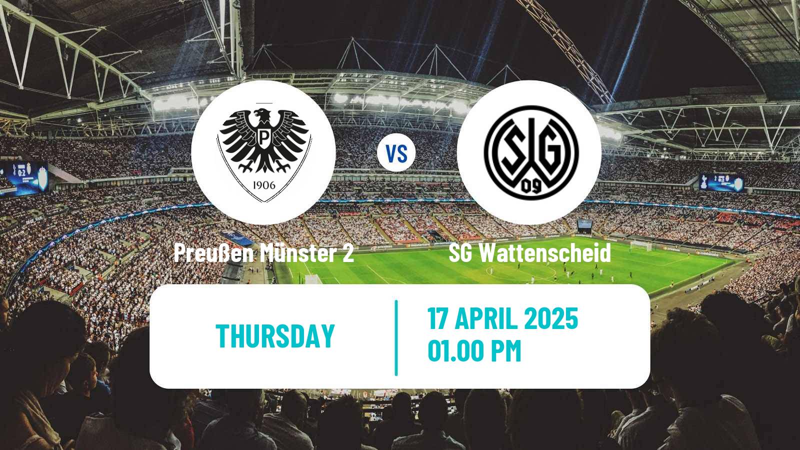 Soccer German Oberliga Westfalen Preußen Münster 2 - SG Wattenscheid
