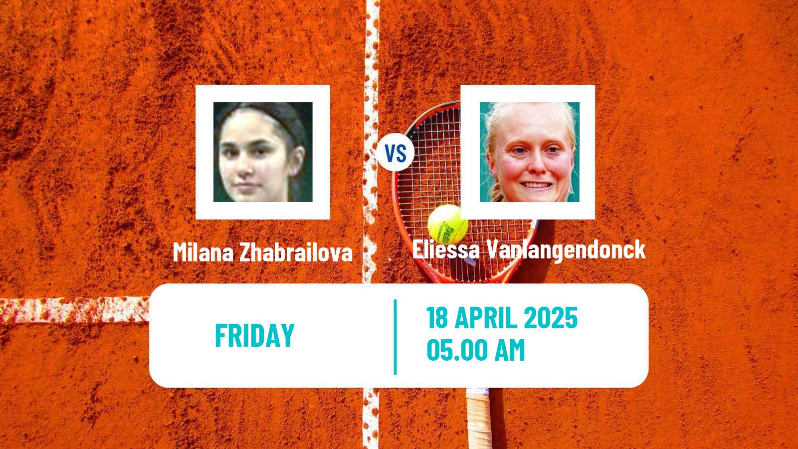 Tennis ITF W15 Monastir 15 Women Milana Zhabrailova - Eliessa Vanlangendonck
