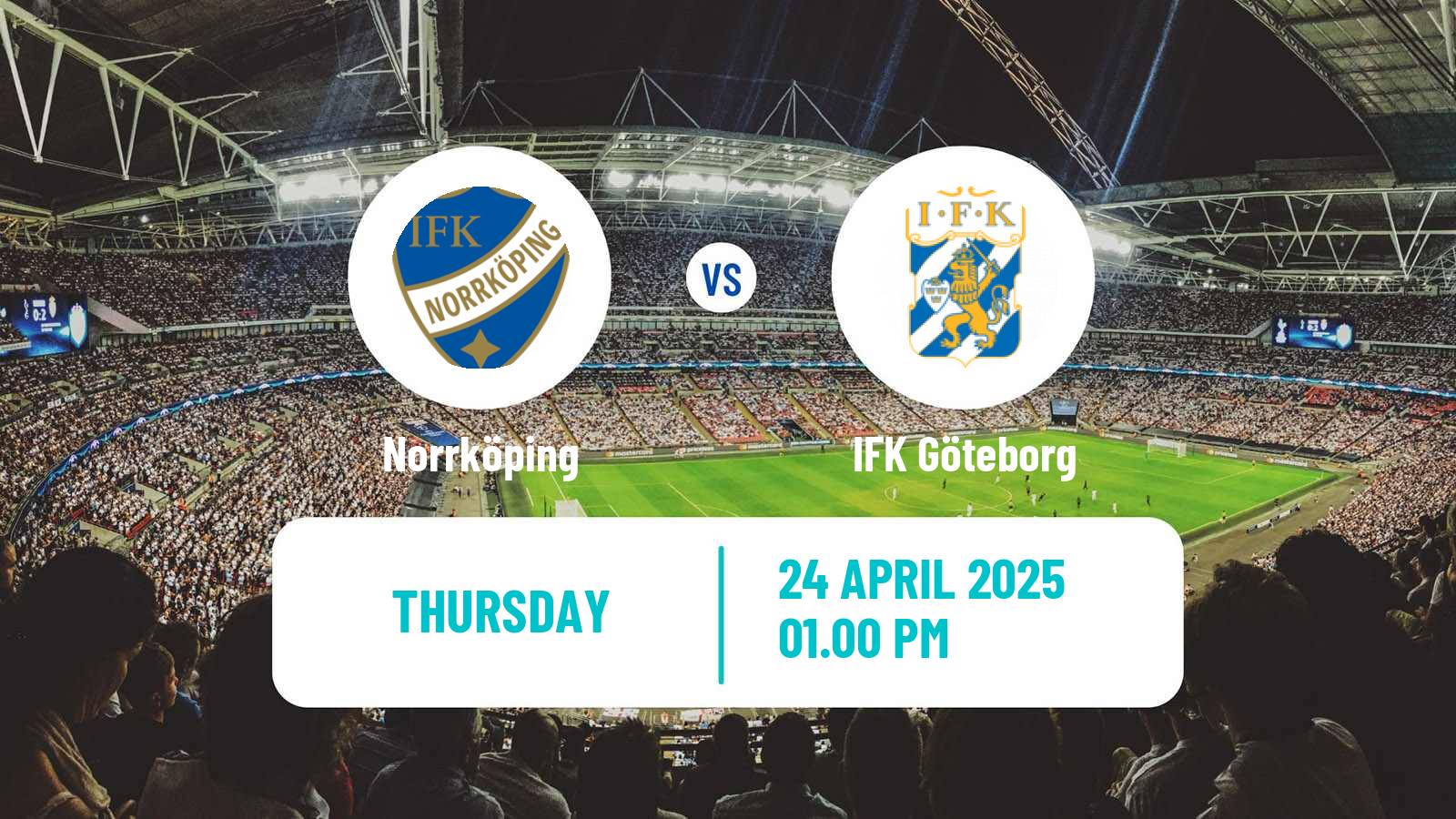 Soccer Swedish Allsvenskan Norrköping - IFK Göteborg