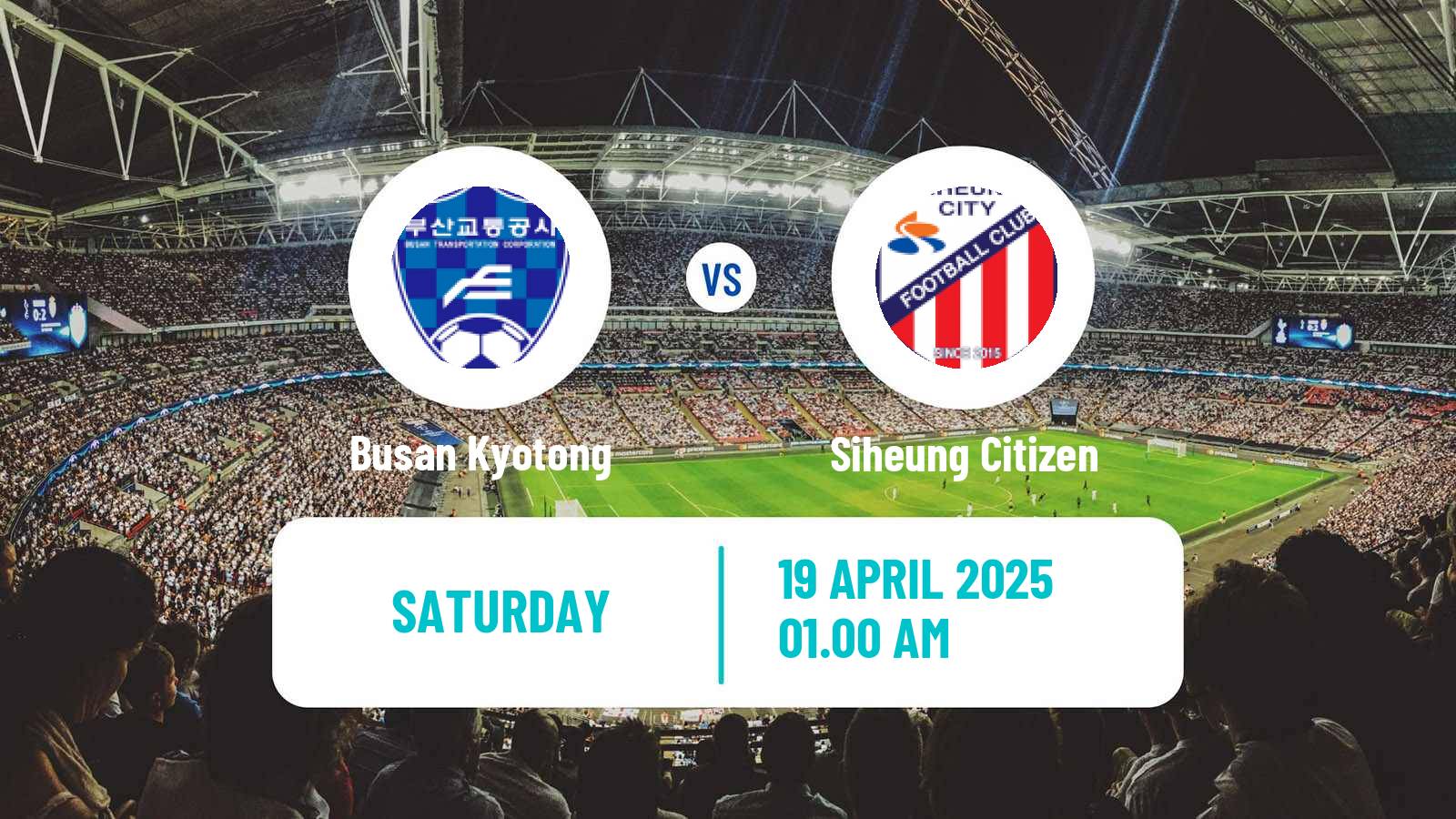 Soccer South Korean K3 League Busan Kyotong - Siheung Citizen