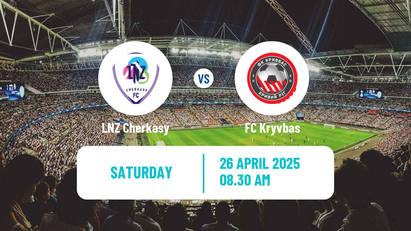 Soccer Ukrainian Premier League LNZ Cherkasy - Kryvbas