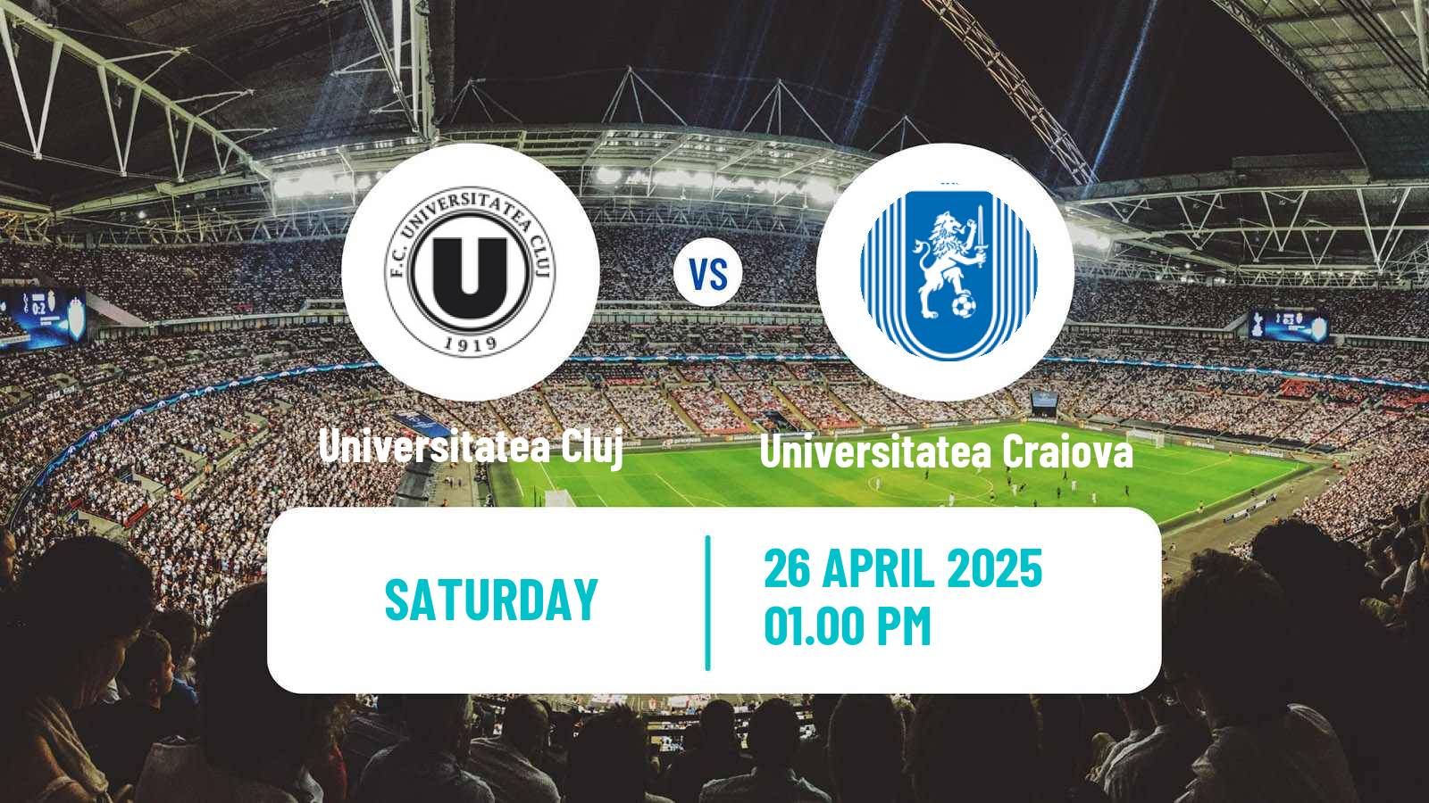 Soccer Romanian Liga 1 Universitatea Cluj - Universitatea Craiova