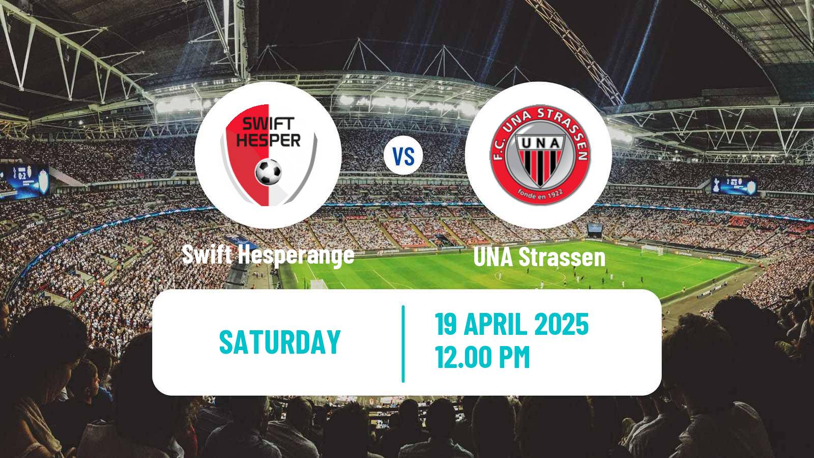 Soccer Luxembourg National Division Swift Hesperange - UNA Strassen