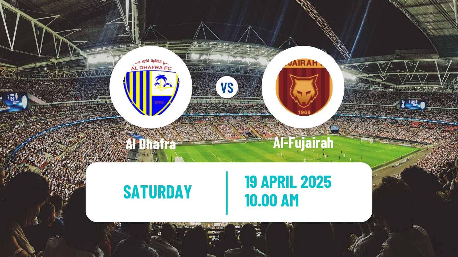 Soccer UAE Division 1 Al Dhafra - Al-Fujairah