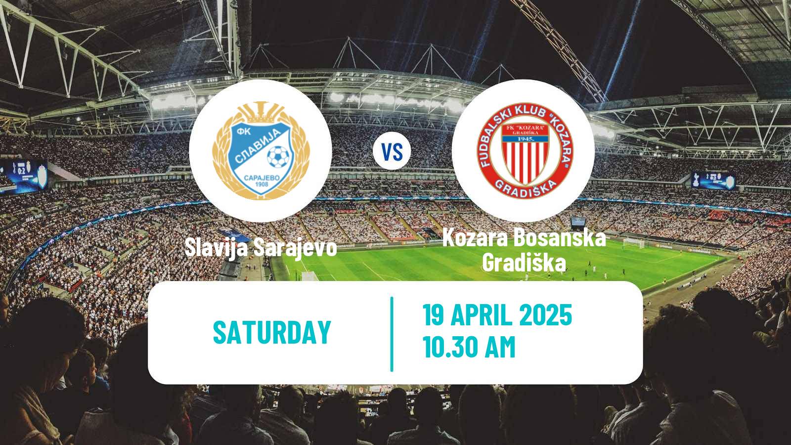 Soccer Bosnian Prva Liga RS Slavija Sarajevo - Kozara Bosanska Gradiška