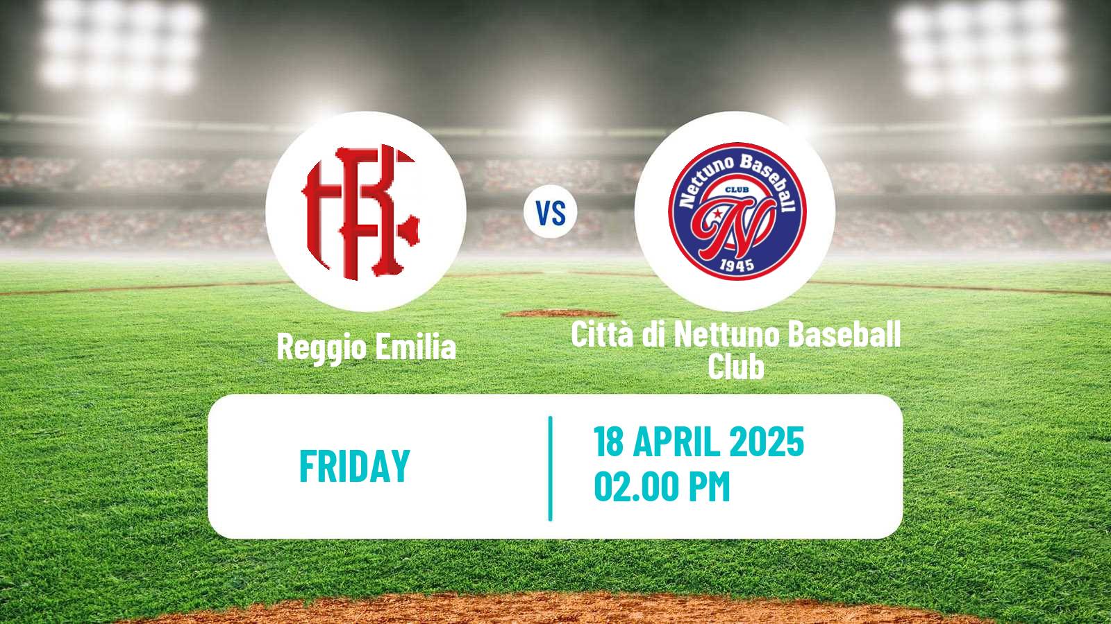 Baseball Italian Serie A1 Baseball Reggio Emilia - Città di Nettuno Baseball Club