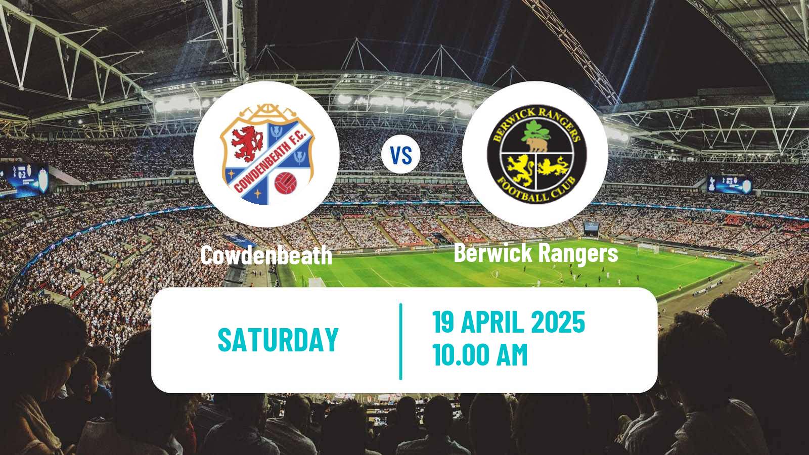 Soccer Scottish Lowland League Cowdenbeath - Berwick Rangers