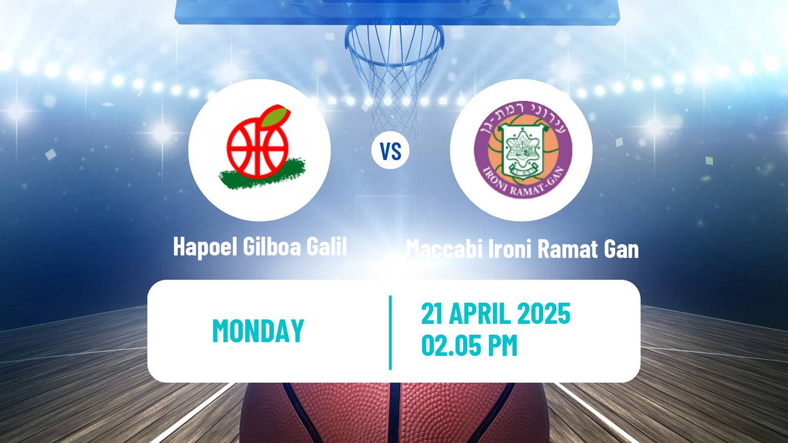 Basketball Israeli Basketball Super League Hapoel Gilboa Galil - Maccabi Ironi Ramat Gan