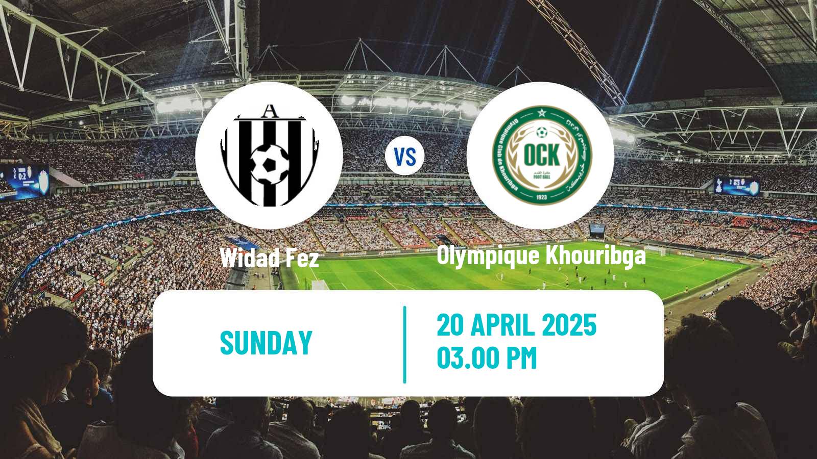 Soccer Moroccan Botola 2 Widad Fez - Olympique Khouribga