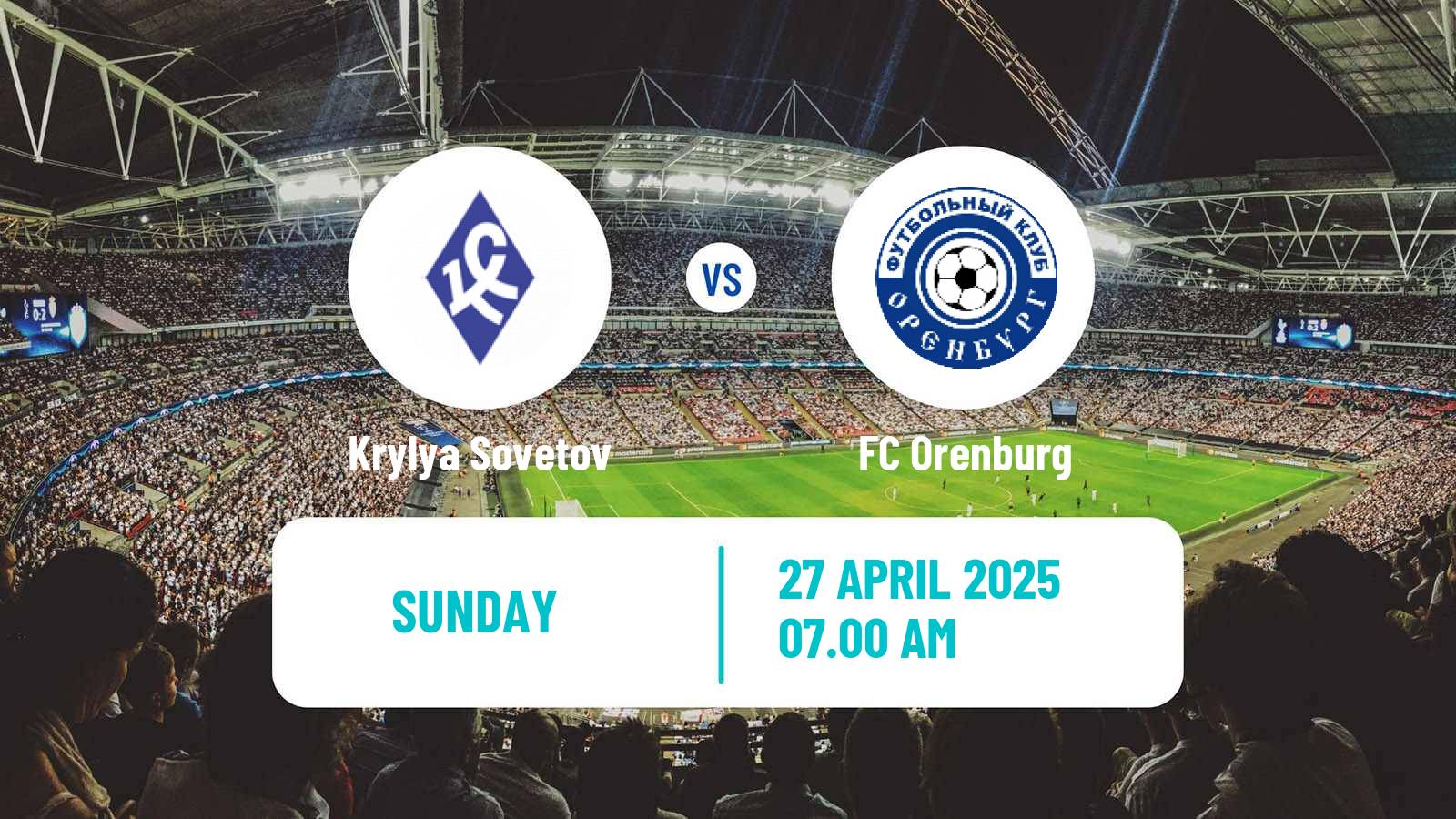 Soccer Russian Premier League Krylya Sovetov - Orenburg