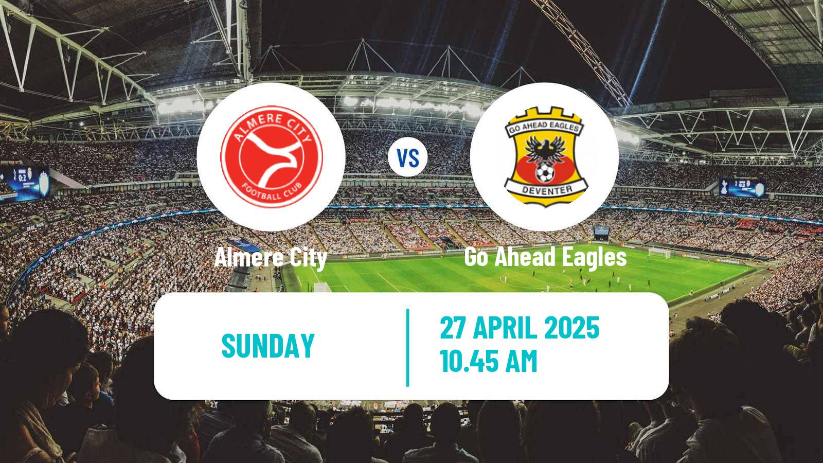 Soccer Dutch Eredivisie Almere City - Go Ahead Eagles