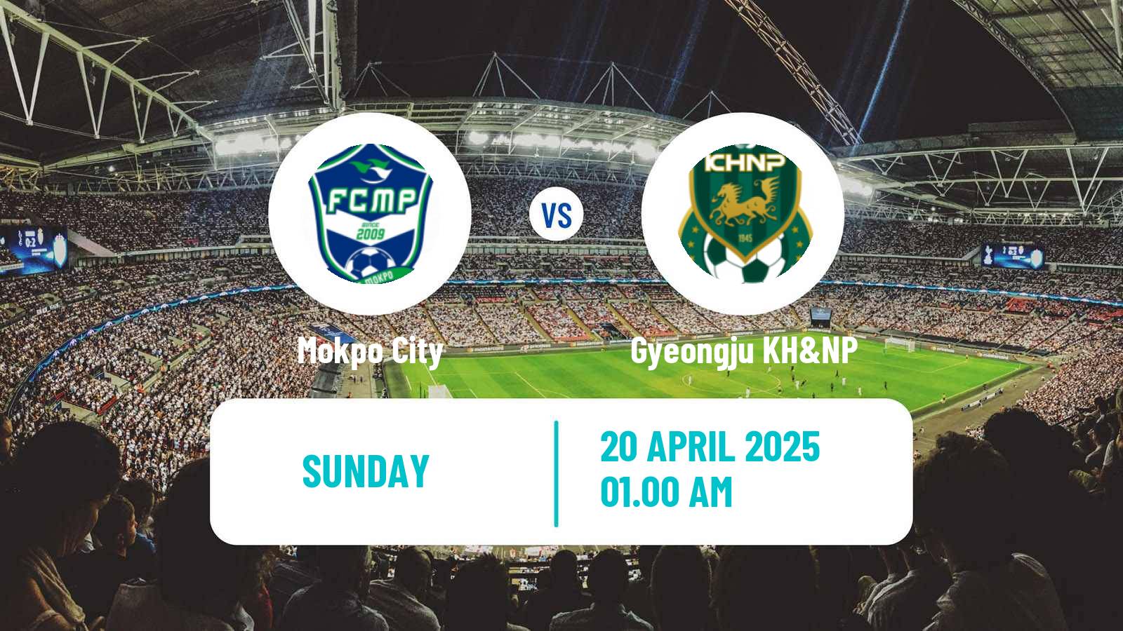 Soccer South Korean K3 League Mokpo City - Gyeongju KH&NP