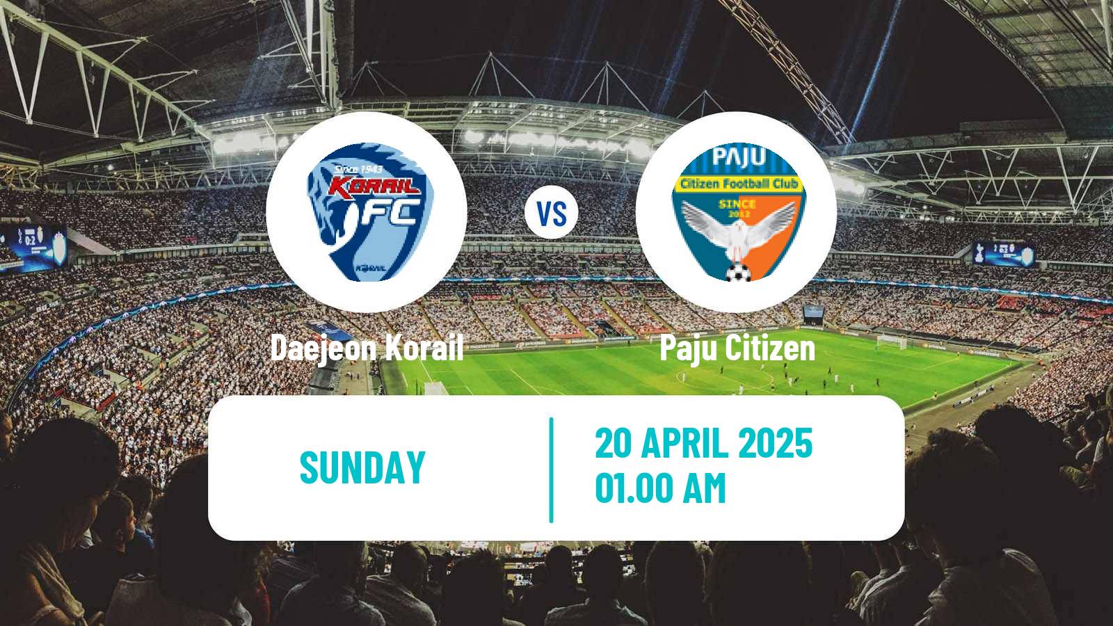 Soccer South Korean K3 League Daejeon Korail - Paju Citizen